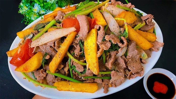 Thịt bò xào khoai tây – Món nhậu ngon dễ làm