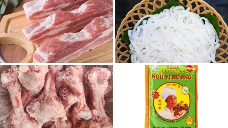 Nguyên liệu làm phở heo quay